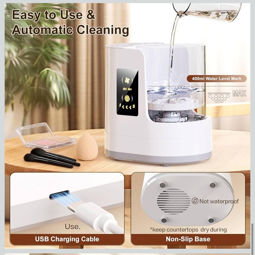 Electric Makeup Brush Cleaner 3 in 1 automatic brush cleaning and drying machine - Picture 6 of 9